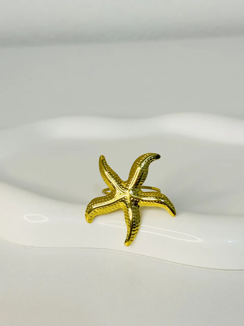 Anillo Estrella de Mar en Acero  3