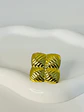 Anillo Cuadro Relieve en Acero  - Miniatura 3