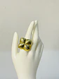Anillo Cuadro Relieve en Acero  - Miniatura 2