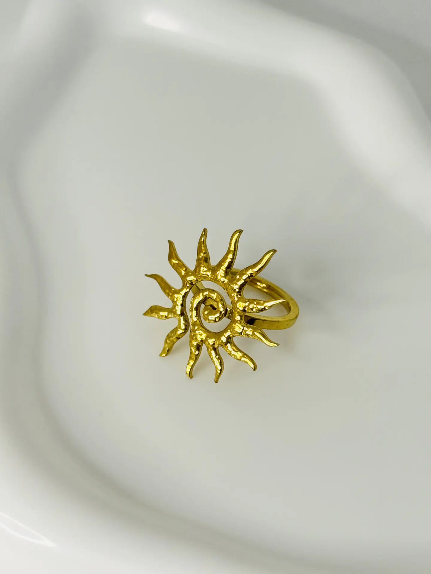 Anillo Sol Espiral en Acero 1