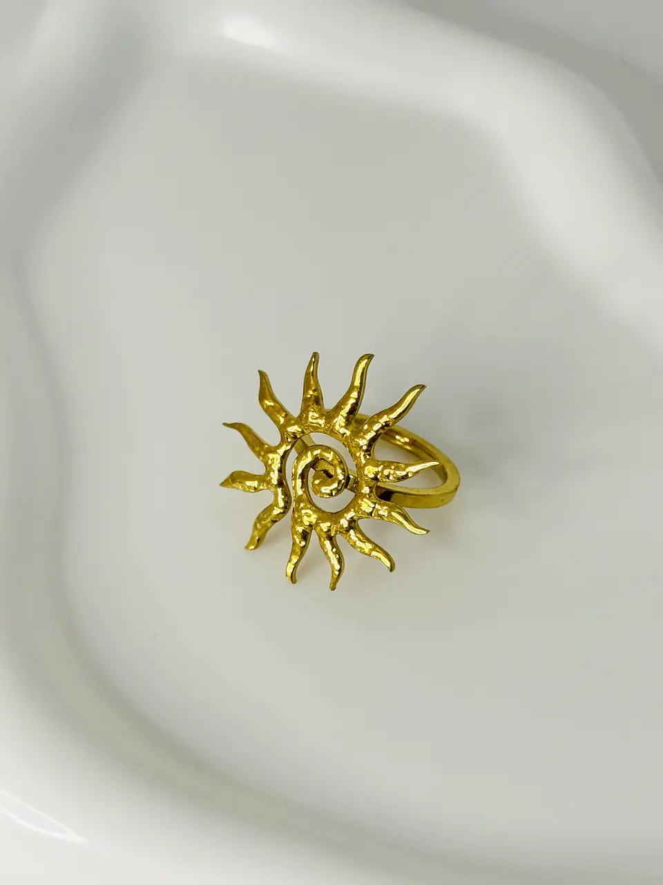 Anillo Sol Espiral en Acero 1