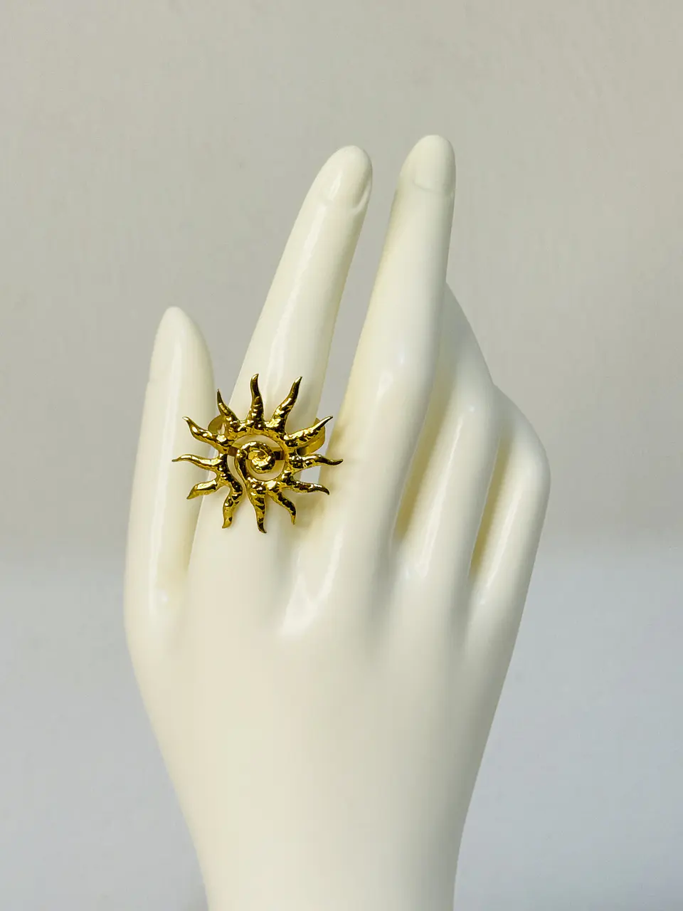 Anillo Sol Espiral en Acero 3