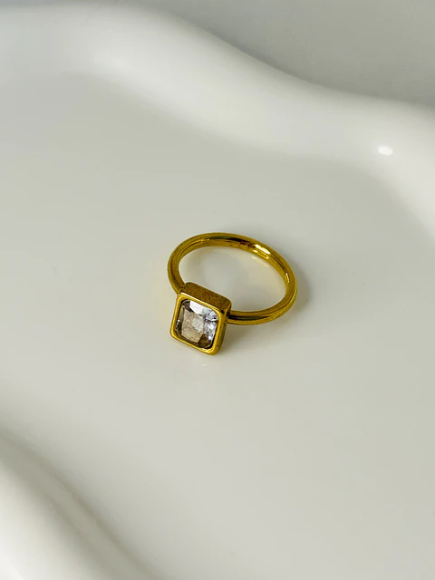 Anillo Rectangular Vintage en Acero 
