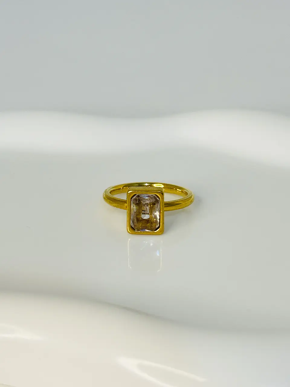 Anillo Rectangular Vintage en Acero  4