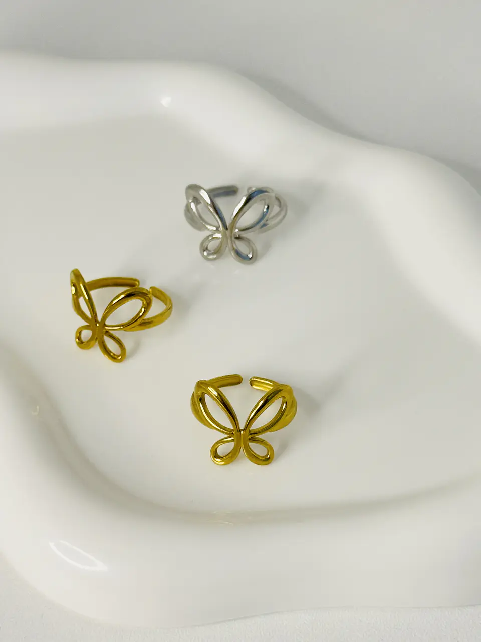 Anillo Mariposa Calada en Acero  8