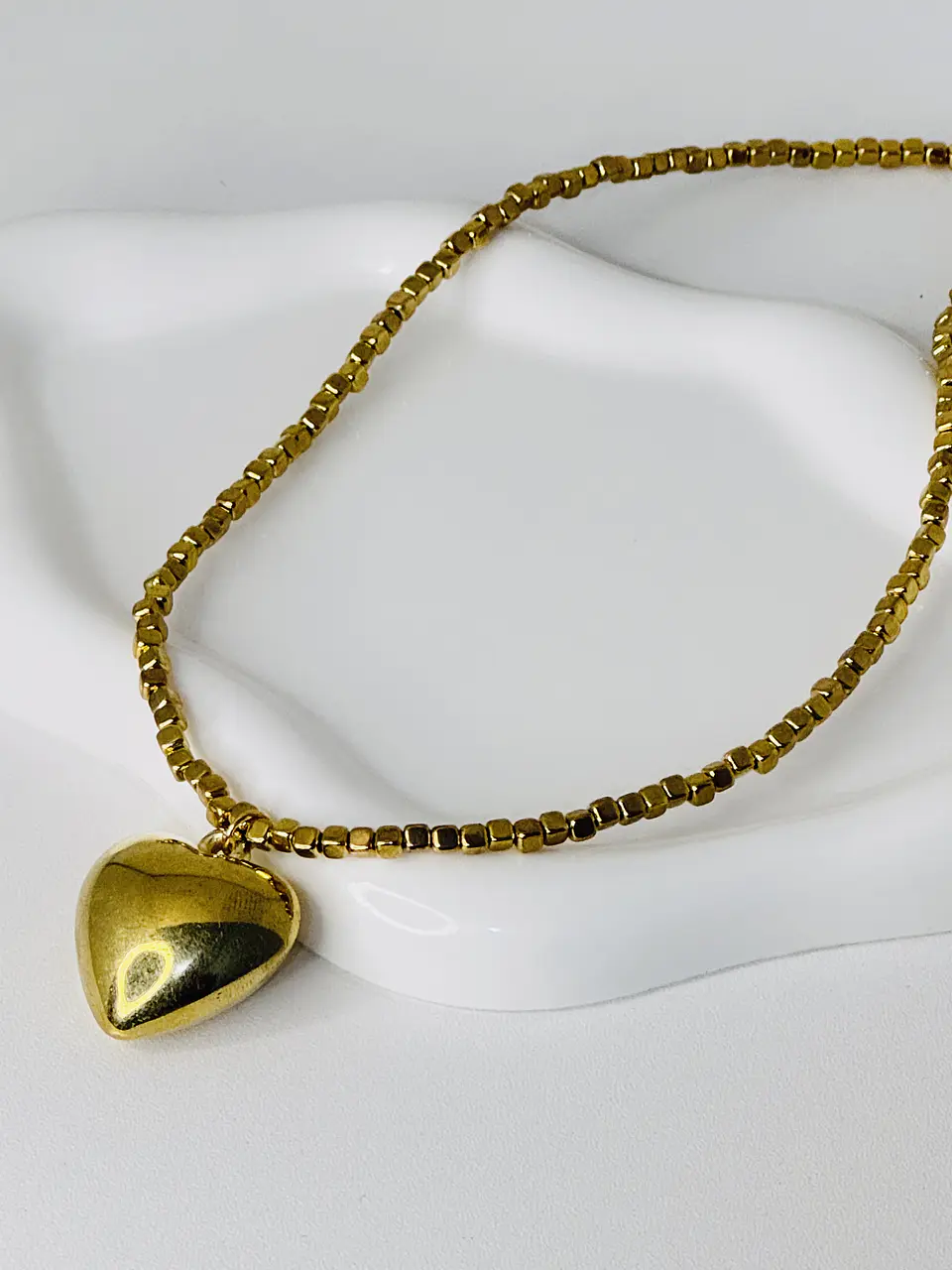 Collar Corbatín de Cuentas Corazón 2