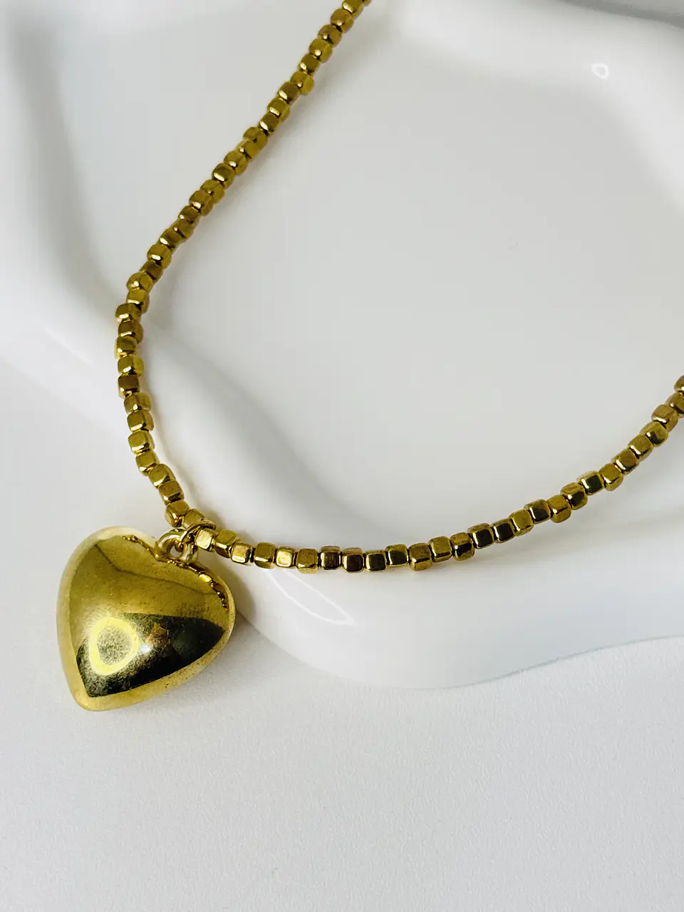 Collar Corbatín de Cuentas Corazón 3