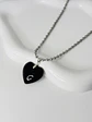 Collar Corazón Black Crystal en Acero - Miniatura 1