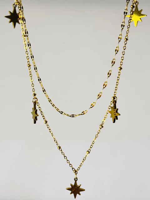 Collar Doble Capa Estrellas