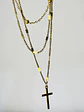 Collar Triple Capa Cruz en Acero  - Miniatura 1