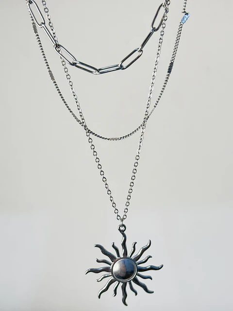 Collar Multicapa Sol Radiante Silver