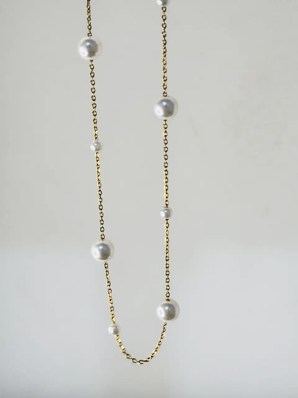 Collar Perlas Intercaladas en Acero 1