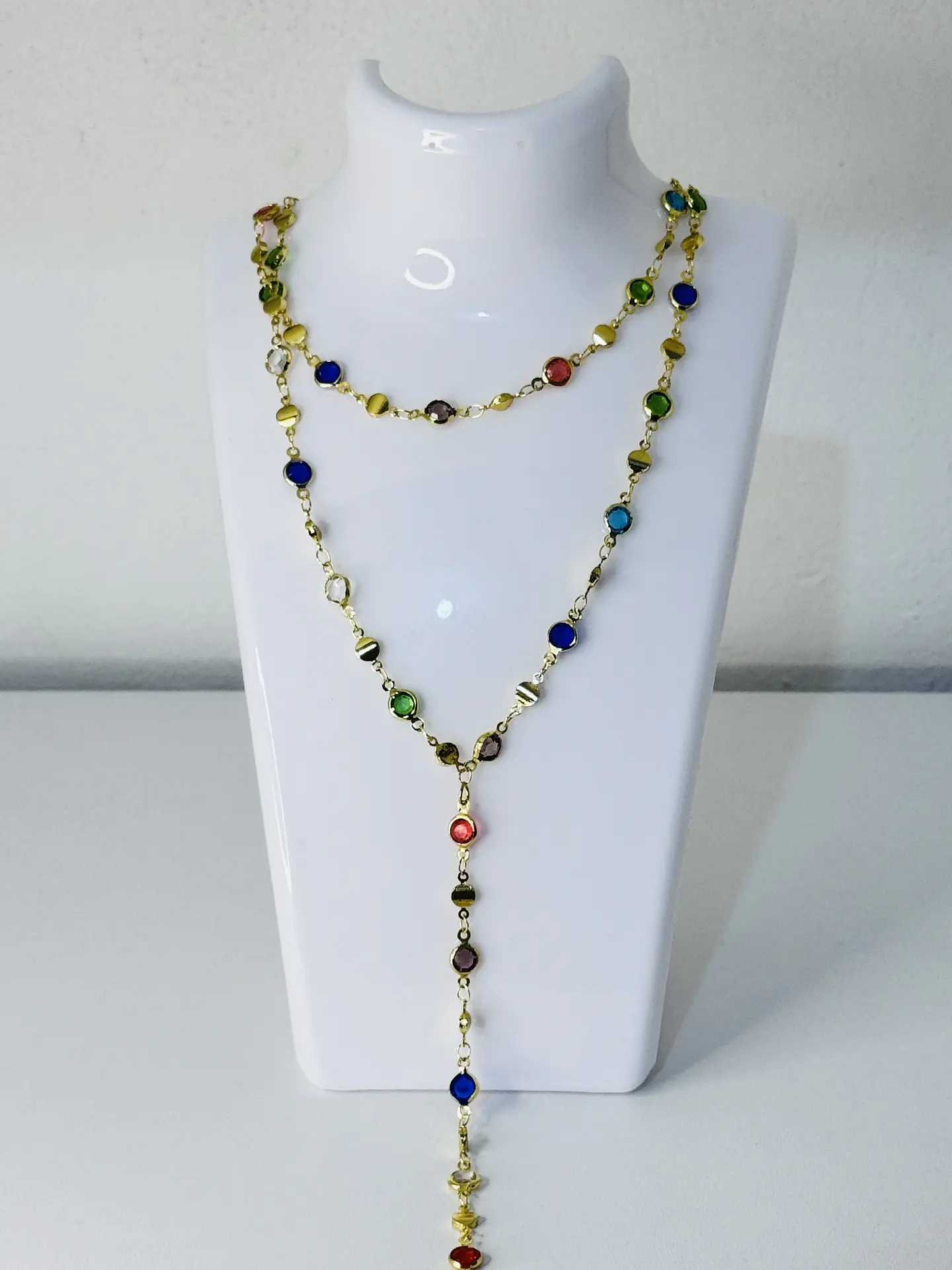 Collar Corbatín Cristales Multicolor 2