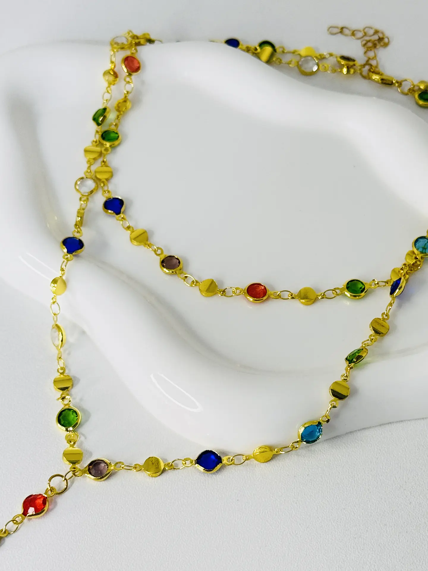 Collar Corbatín Cristales Multicolor 1