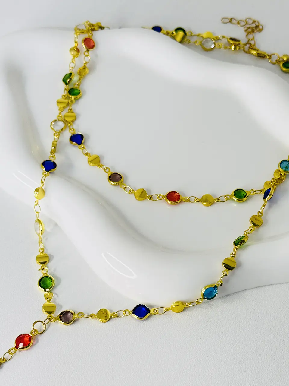 Collar Corbatín Cristales Multicolor 1