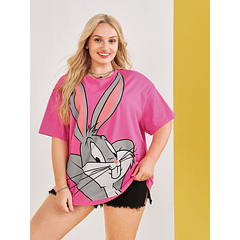LOONEY TUNES Camiseta de hombros caídos con estampado de conejo