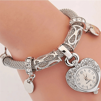 New Bracelet Wrist Watch for woman silver gold bangle band crystal 