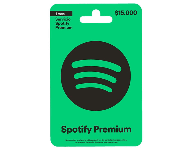 Tarjeta De Regalo / Pin Virtual Posa $15.000 / Spotify 1 Mes