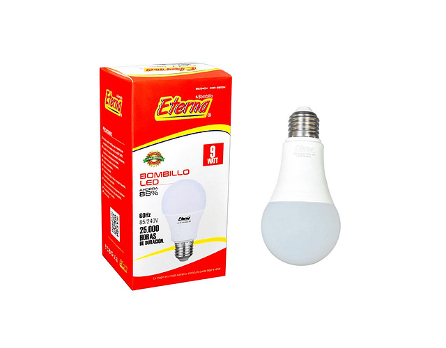 Bombillo Led Ahorrador 9w / Eterna / Luz Blanca E27