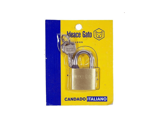 Candado Italiano Ideace Gato 25mm / Latonado Dorado