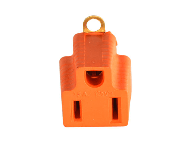 Convertidor / Adaptador 3 A 2 Polo A Tierra / Naranja 15a Favorito