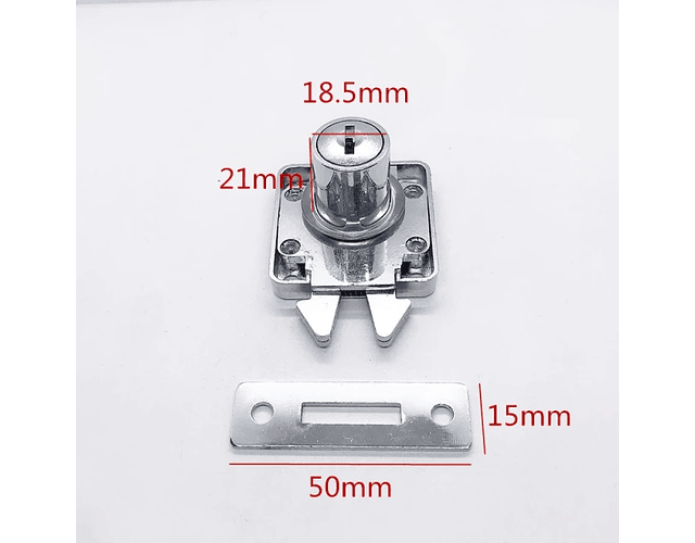 Chapa / Cerradura Para Muebles Doble / Pico De Loro / Cromo