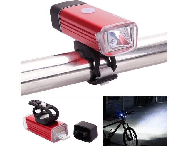 Linterna  Led Delantera Frontal Para Bicicletas Machfally / Usb 180 Lumens