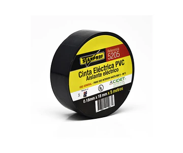 Cinta Aislante Negra 5 Metros X 18mm / Stanprof Pack X 3 Unidades