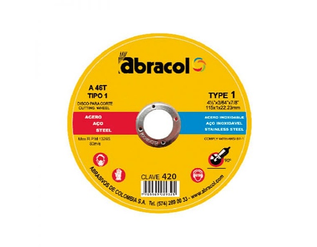 Disco De Corte Super Fino Metal / Abracol 4 1/2 X3/64 Unidad