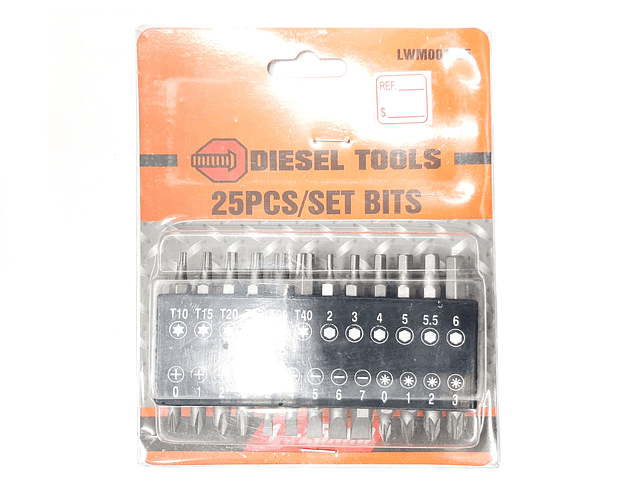 Juego De Puntas Para Taladro / Desarmador / 25pzs / Diesel Tools