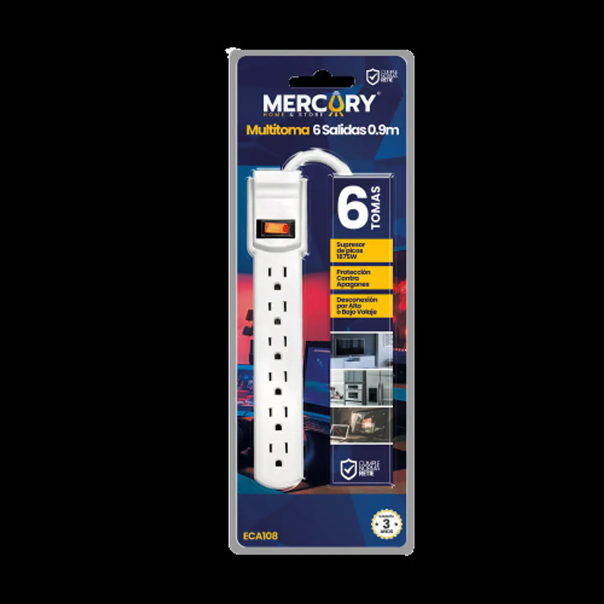 Multitoma Regleta Mercury 6 Salidas Certificado Retie Origin