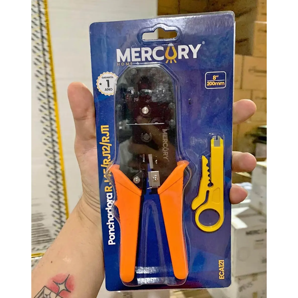 Pinza Ponchadora Cable De Red Rj45 Rj12 Rj11 Mercury Origina
