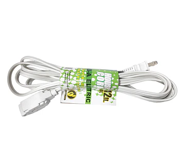 Extensión Eléctrica 3.5 Mts 12 Ft Blanca / 3 Salidas Polarizada