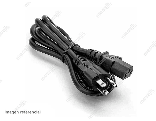 Cable De Poder Corriente Pc Monitores Y Mas 1.5 Mts Negro