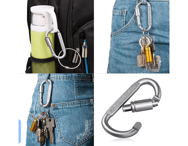 Llavero Alpinista Senderismo Grande Color Gris / X12unidades