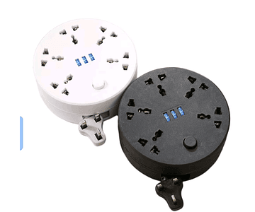 Multitoma Regleta Retráctil 5 Tomas + 3 Usb 2 Metros