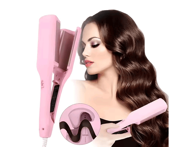 Rizador De Cabello Profesional Pinza Eléctrico Cable 32mm 