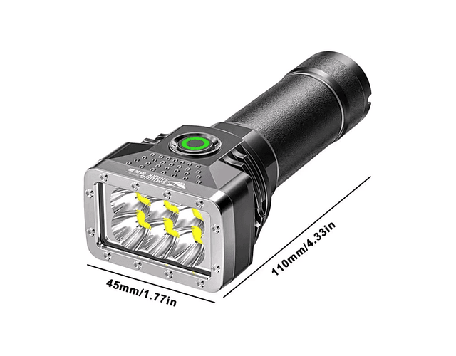 Linterna Recargable 6 Led Usb Camping Senderismo Alto Brillo