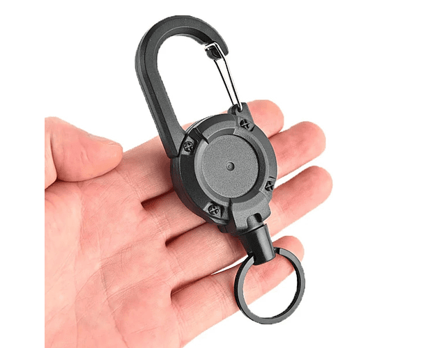 Llavero Retráctil Mosquetón Senderismo Multifuncional Sport 