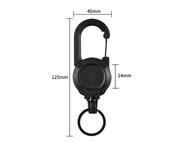 Llavero Retráctil Mosquetón Senderismo Multifuncional Sport 