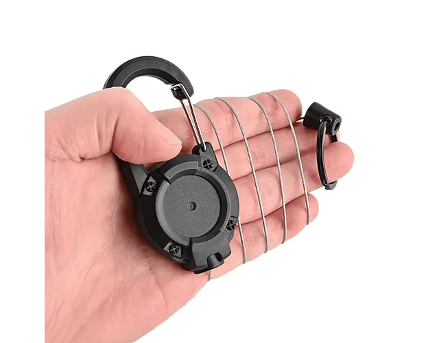 Llavero Retráctil Mosquetón Senderismo Multifuncional Sport 