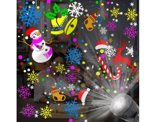 Proyector Navideño Luces Led Giratorio Decoraciones Interior