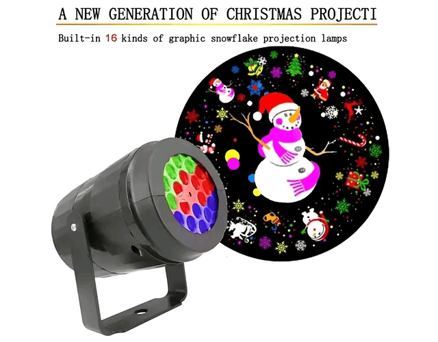 Proyector Navideño Luces Led Giratorio Decoraciones Interior