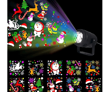 Proyector Navideño Luces Led Giratorio Decoraciones Interior