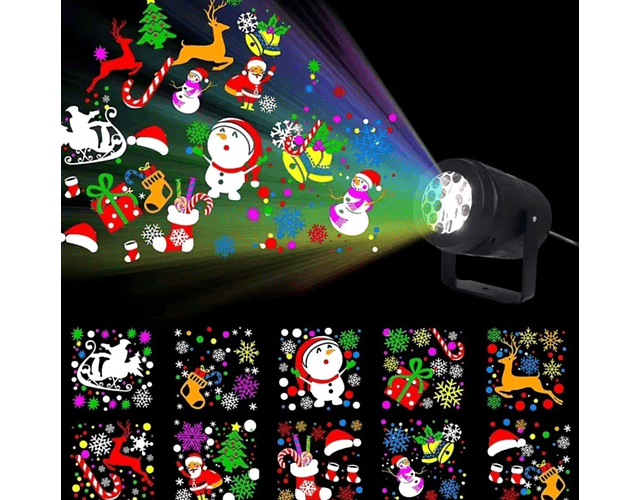 Proyector Navideño Luces Led Giratorio Decoraciones Interior