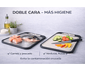 Tabla De Picar Cortar Profesional Doble Cara Acero Inoxidable