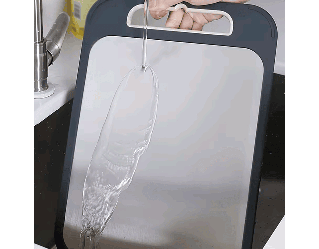 Tabla De Picar Cortar Profesional Doble Cara Acero Inoxidable