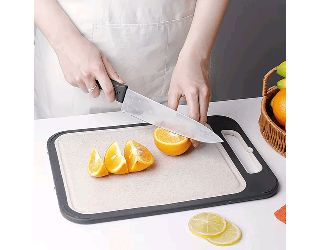 Tabla De Picar Cortar Profesional Doble Cara Acero Inoxidable