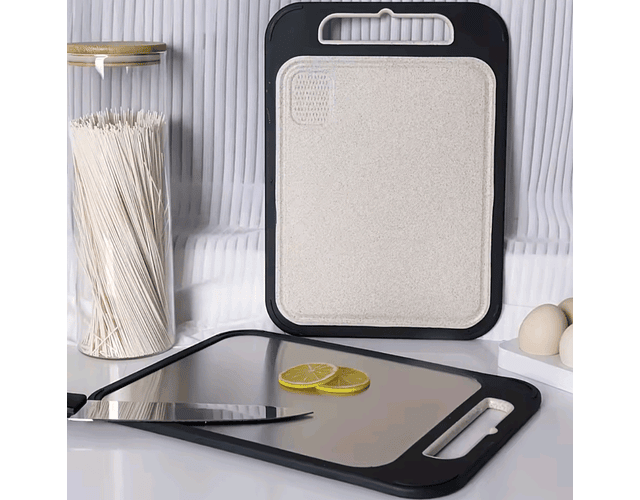 Tabla De Picar Cortar Profesional Doble Cara Acero Inoxidable