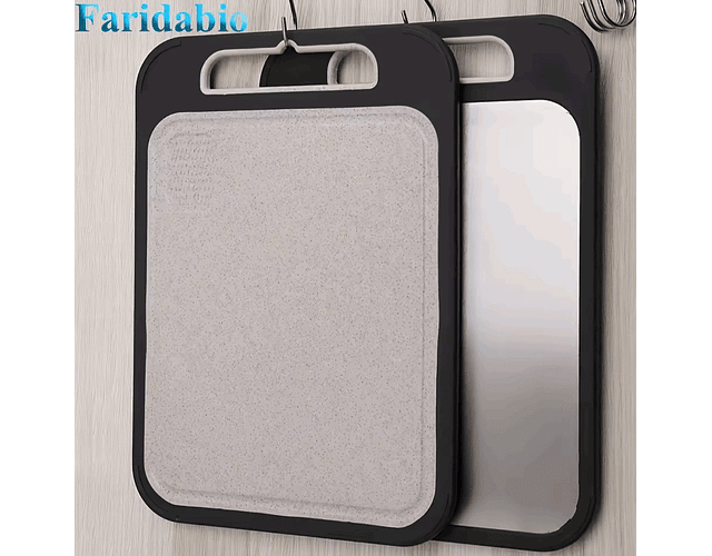 Tabla De Picar Cortar Profesional Doble Cara Acero Inoxidable